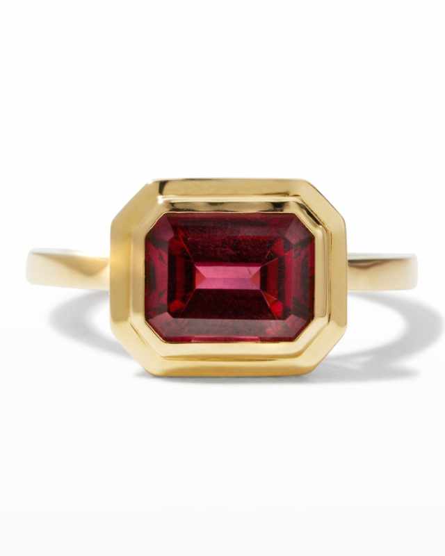 18K Manhattan Garnet Ring, Size 6.25